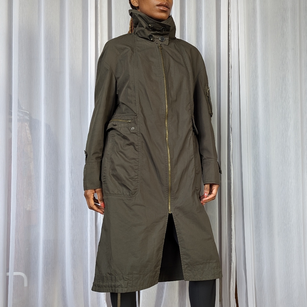 Zara Retro High Collar Trench Coat / Women's Size S